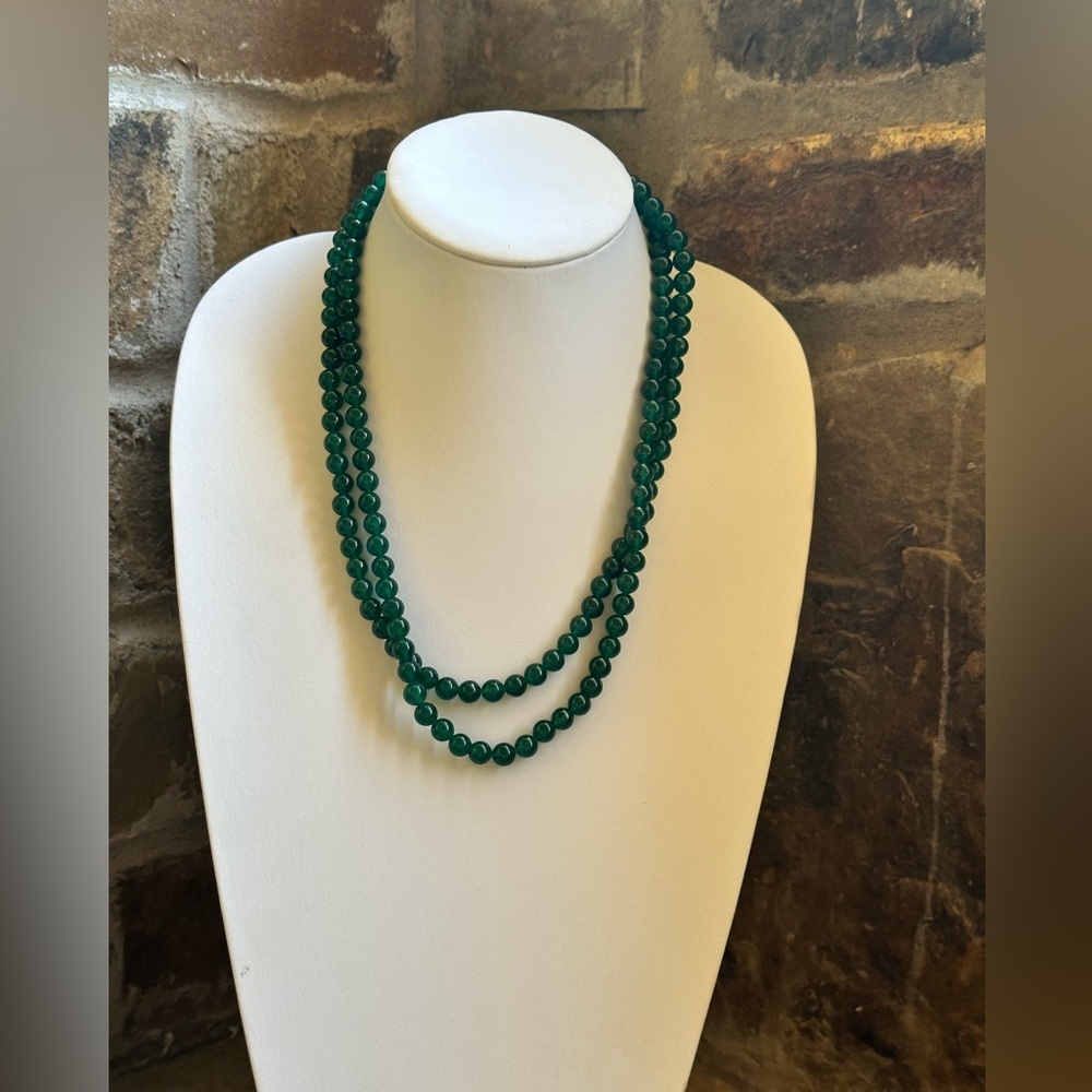 Double Strand Green Onyx Beaded Necklace